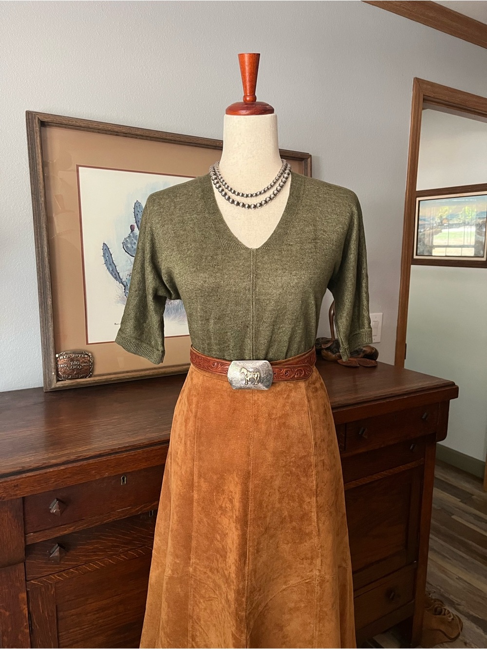 Talbots 100% Linen Olive Green